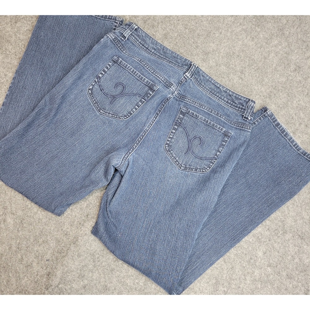 Additions Chicos Jeans Womens 1S Blue Denim Medium‎ Wash Preppy Straight Leg